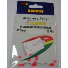 Missangas Redonda Vermelha Nº3mm 20Pcs